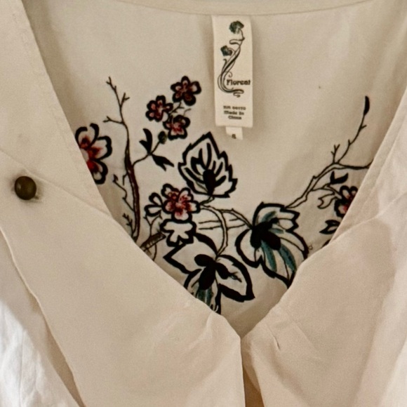 Anthropologie Floreat Embroidered Ruffle Blouse - Picture 9 of 9